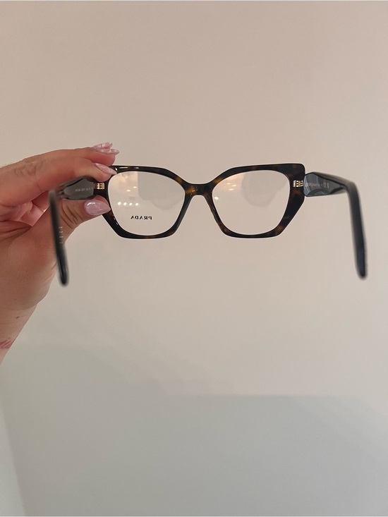 Prada Tortoiseshell Cat-Eye Glasses in Brown main image 4
